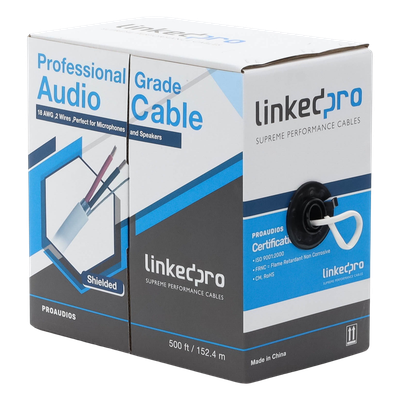 Cable para Bocina / 2x18 AWG / Blindado / 152 m (500 ft) / FRNC / -20°C a 60°C