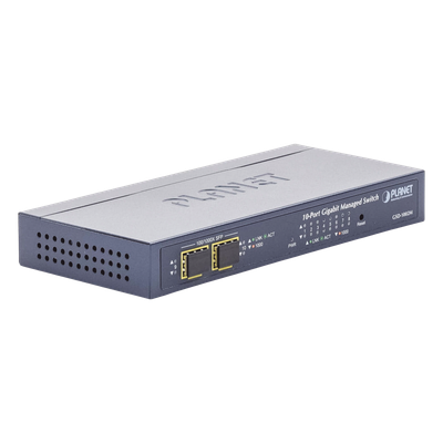 Switch Administrable / 8 Puertos Gigabit / 2 Puertos SFP / 20 Gbps Switching / Alimentación Dual PoE + DC / IPv6/IPv4 / CloudNMS