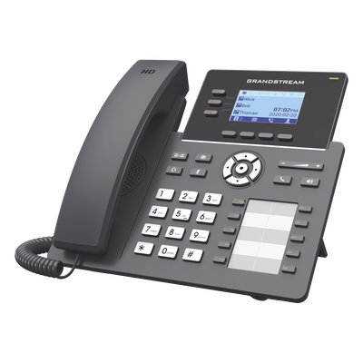 Teléfono IP Carrier-Grade / 3 Líneas SIP / 6 Cuentas / 10 Botones BLF / Gigabit PoE / Codecs Opus / IPv4/IPv6 / Gestión en la Nube
