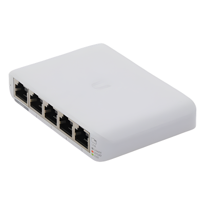 Switch Administrable Compacto / 5 Puertos Gigabit RJ45 / PoE 802.3af/at Entrada / USB-C o PoE / 4.22 x 2.76 x 0.83 pulgadas
