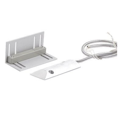 Contacto Magnético para Piso Uso Rudo / GAP 75 mm (3 in) / Cable Blindado 55 cm / 12 VCC / 0.5 A / Placa de Montaje en L