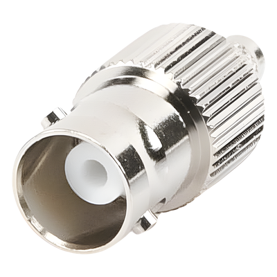 Conector BNC Hembra / Anillo Plegable / Bronce Niquelado / Contacto Oro / Teflón / LP-195, LP-142, RG-58/U, RG-142/U