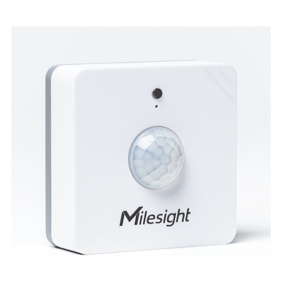 Sensor de Ocupación LoRaWAN / Detección PIR y Luz / 120° x 100° / Alcance 8 m (26.2 ft) / 1-60000 Lux / Alcance RF 15 km (9.3 mi)