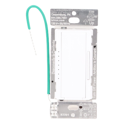 Atenuador de Pared Maestro RF PRO / 250 W LED / 500 W Incandescente / Fase Seleccionable / Neutro Opcional / RadioRA 2 y 3 / RF 431-437 MHz
