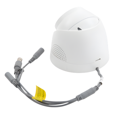 Cámara Turret TURBOHD / 2 Megapixel 1080p / Imagen a Color 24/7 / Luz Blanca 20 m (65.6 ft) / Sensor PIR 110° / Sirena 93.5 dB / Estrobo Rojo-Azul / IP67 / WDR 130 dB / Micrófono Integrado