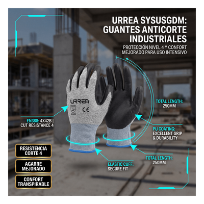 Guante de protección industrial / Supraneema / Recubrimiento nitrilo espumoso / Talla mediana / 4.9 x 32.8 x 78.7 ft