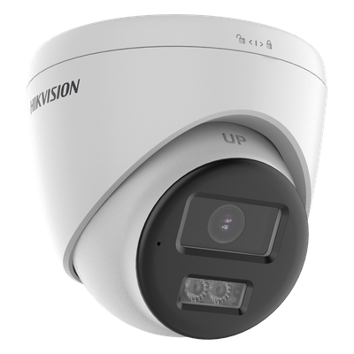 Cámara Turret TURBOHD / 8 Megapixel 4K / Dual Light 40 m (131.2 ft) / Audio Bidireccional / Sirena y Estrobo / IP67