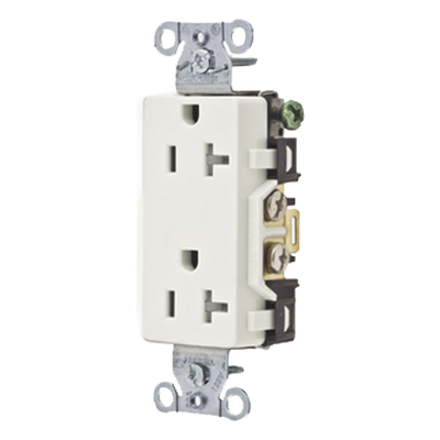 Contacto Duplex Decorador / 20 A / 125V / NEMA 5-20R / 2 Polos 3 Hilos / Resistente a Manipulaciones / Grado Industrial / 3.28 x 1.14 x 1.29 in