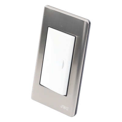 Apagador Sencillo / 10 A / 127 V CA / 60 Hz / Placa de Acero Inoxidable / Negro