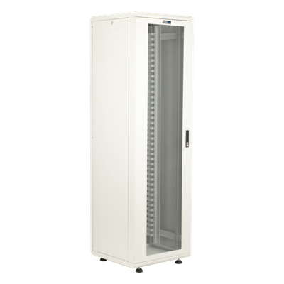 Gabinete Rack de Piso / 42 Unidades / 19 Pulgadas / Carga 1000 kg / Puerta Cristal Templado / Ventilación Superior