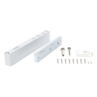 Chapa Magnética Electromagnética / 280 kg (600 lbs) / 12/24 VCC / LED Ultra-brillante / Sensor NO/NC / Aluminio Anodizado