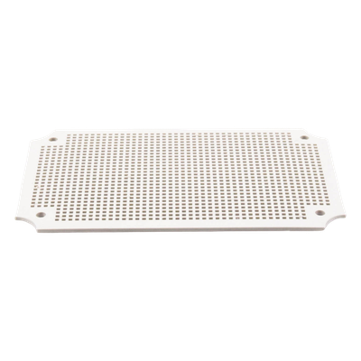 Placa Interna para Gabinete IP65 / ABS Resistente a Impactos / 250 x 160 mm / Instalación Torre, Poste o Pared / Optimizada para PoE y Baterías