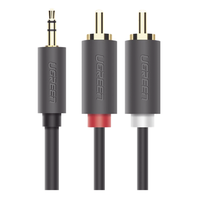 Cable de Audio / 3.5mm Macho a 2 RCA Macho / 3 m (9.84 pies) / Blindaje Múltiple / Conectores Chapados en Oro / TPE Ecológico