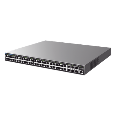 Switch Capa 3 PoE+ Administrable / 48 Puertos Gigabit / 6 SFP+ 10G / 740W / 216 Gbps / 2.43 ft (0.74 m) Altura