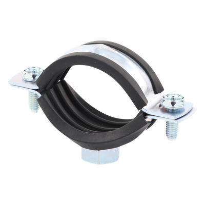 Abrazadera Isofónica Reforzada / 1" (32-36 mm) / Carga 150 kg / Acero 1.75-2.3 mm / Temperatura -30°C a +120°C / Aislamiento EPDM