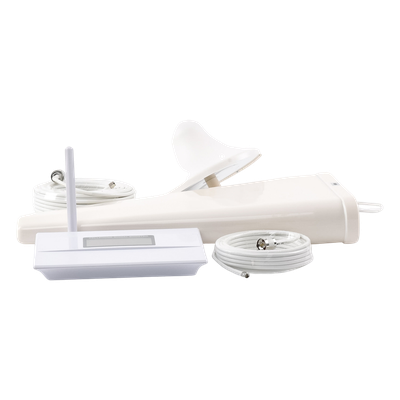 Amplificador de Señal Celular / Doble Banda 850 y 1900 MHz / Ganancia 70 dB / Cobertura 600 m² / 2G y 3G / Kit Completo