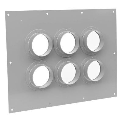 Placa Pasamuro / 6 Botas de 4 Pulgadas / Diseño Industrial / Material Anticorrosivo / Estructura Modular