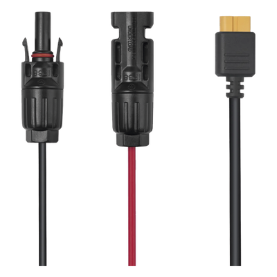 Cable Fotovoltaico / 2.5 m (8.2 ft) / 12 AWG / MC4 Macho-Hembra + XT60 / Negro