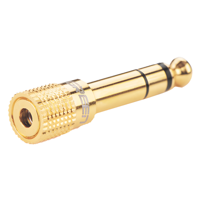 Adaptador de Audio / Conversión 3.5 mm a 6.3 mm / Conectores Chapados en Oro / Diseño Antideslizante 360° / Plug & Play
