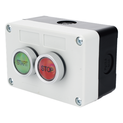 Botonera de Control / IP40 / 24 VCD / 106 x 72 x 58 mm / 4.17 x 2.83 x 2.28 in / Start-Stop / NO