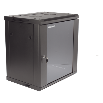 Gabinete de Pared y Piso / 12U Rack 19" / Cristal Templado / Carga 40 kg / Laterales Desmontables / 600 x 635 x 450 mm (23.6 x 25 x 17.7 in)