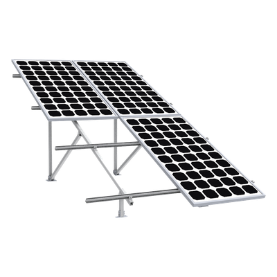 Montaje para Panel Solar / Arreglo 2x2 / Riel 5 de 2700 mm / Módulos 30-35 mm / Viento 151 km/h (93.8 mph) / Inclinación 25°