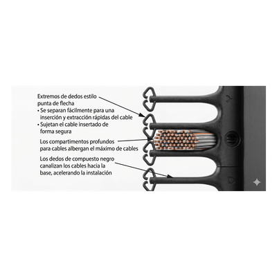 Organizador Vertical de Cables / 45 Unidades / 7 ft (2.1 m) / 6 in Ancho / Montaje a Presión / Aluminio