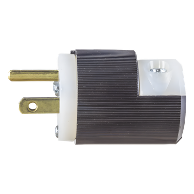 Clavija Entrada Recta / 15A 125V / 2 Polos 3 Hilos / NEMA 5-15P / Grado Industrial-Comercial / -40°C a 75°C / 2000V Dieléctrico