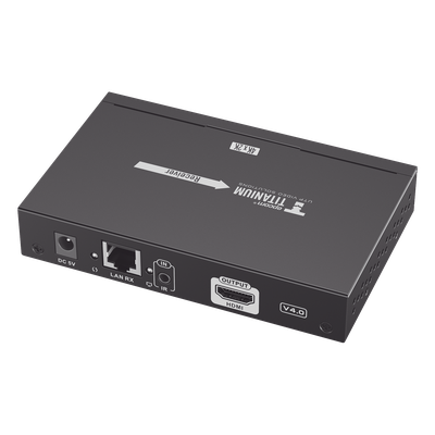 Receptor HDMI IP / 4K@30Hz / 1080p@60Hz / Alcance 120 m (393.7 ft) / Cat6/6a / Control IR / Switch IGMP