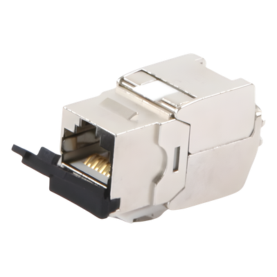 Módulo Jack Keystone / STP Blindado / CAT6A / Toolless / 10GbE / Tapa Protectora