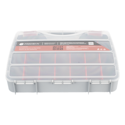 Caja Organizadora / 21 Divisiones Configurables / 38 x 31 x 7 cm (14.96 x 12.2 x 2.76 in) / Plástico de Alta Resistencia