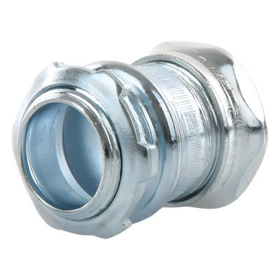 Conector Recto Compresión / Acero Galvanizado / 3/4 in / Pared Delgada 10 mm (0.394 in) / Compacto