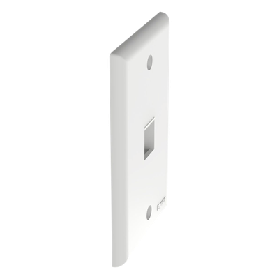 Placa de Pared Vertical / Estilo Plano / 1 Puerto Keystone / ABS / 69.8 x 114.3 mm / 2.75 x 4.5 pulg. / Blanco