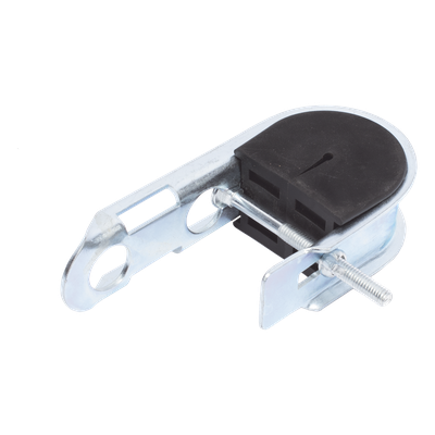 Herraje de Suspensión Tipo J / Fibra Óptica Mini ADSS / Diámetro 6-8 mm / Acero Galvanizado / Neopreno Resistente / 4000 N / Span 100 m (328.1 ft)