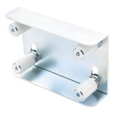 Guía Superior Ajustable / 4 Rodillos Nylon 30 mm / Acero Galvanizado / Puertas 35-62 mm / 2.27 kg