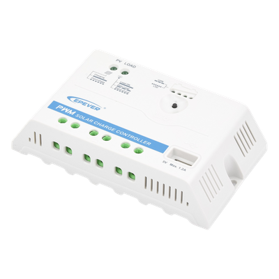 Controlador de Carga Solar PWM / 12/24 V Auto / 20 A / USB 5V 1.2A / 120.3x67x21.8 mm (4.7x2.6x0.9 in)