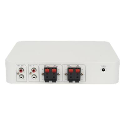 Amplificador de Audio / 2 Canales / 30 W por Canal / Bluetooth / USB / RCA / Micrófono / Cobertura 30 m (98.4 ft)