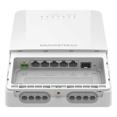 Switch PoE Administrable para Exteriores / 6 Puertos / 5 GE + 1 SFP / IP66 / PoE Integrado / Gestión Remota