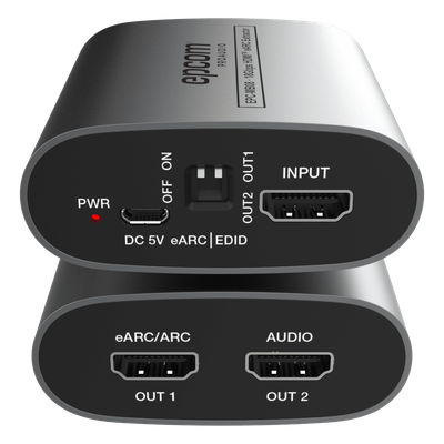 Extractor de Audio eARC HDMI / 18 Gbps / 4K HDR / Salidas Óptica y Coaxial Simultáneas / Audio HD 7.1 / Dolby Atmos y DTS:X / Diseño Compacto