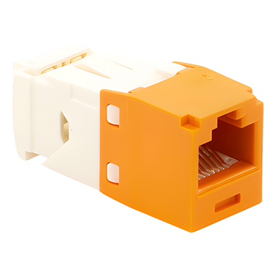Módulo Jack RJ45 / Cat 6 / 8P8C / Terminación TG Sin Herramienta / 22-26 AWG / Naranja