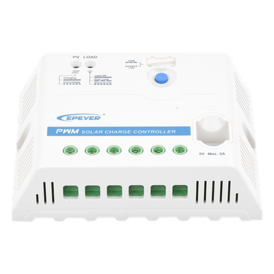 Controlador Solar PWM / 12/24 VDC Auto / 30 A Carga-Descarga / USB 5V 2A / Positivo Común / IP20