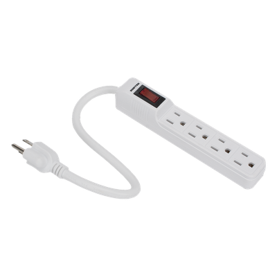 Multicontato Profesional / 4 Tomas 127 Vca / 15 A / Cable 30 cm (11.8 in) / Interruptor Iluminado / Norma NOM 003