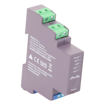 Relevador Inteligente / 2 Canales / 16A por Canal / Wi-Fi, Bluetooth y Ethernet / Montaje en Riel DIN / Control Local y Remoto