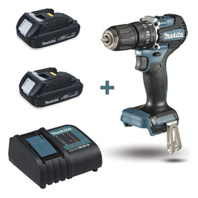 Taladro Rotomartillo Inalámbrico / 18V / 1,700 RPM / 40 N.m / Mandril 13 mm (1/2') / Motor Sin Escobillas / 2 Baterías 1.5 Ah