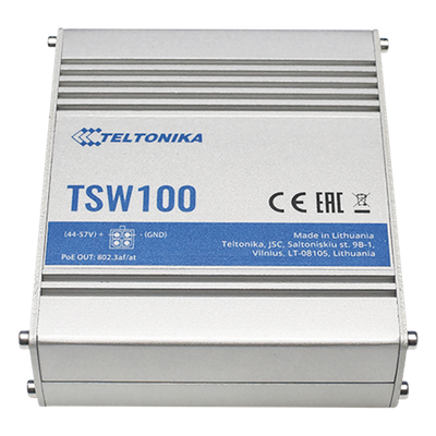 Switch Industrial No-Administrable / 5 Puertos Gigabit / 4 Puertos PoE+ 802.3af/at / 120W Total / -40°C a 75°C / Riel DIN / 115x32x95 mm (4.5x1.3x3.7 in)