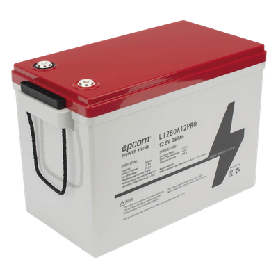 Batería de Litio de Ciclo Profundo / 12.8 Vcc 280 Ah (3.58 kWh) / LiFePO4 / 6000 Ciclos / Descarga 140 A / Carga Rápida 100 A / BMS con Corte a 11.2 V