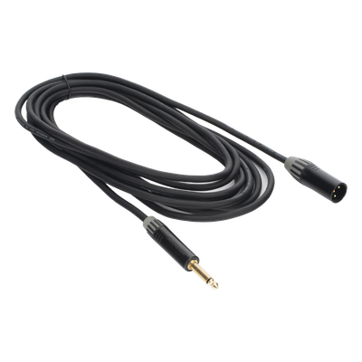 Cable de Audio XLR a Plug / 3 Polos Macho a 1/4 in Mono / Conectores Seetronic Serie M / Longitud 5 m (16.4 ft) / Triple Blindaje / Cobre Puro