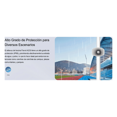 Altavoz SIP IP / 2 Líneas SIP / Potencia 30 W / IP66 Exterior / PoE 802.3af / Montaje en Pared