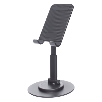 Soporte para Dispositivo Móvil / Rotación 360° / Altura Ajustable 17-20 cm (6.7-7.9 in) / Ángulo 0-130° / Plegable 4.32 cm (1.7 in) / Aluminio