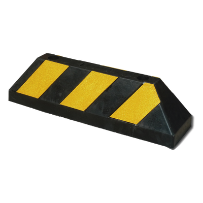 Tope Vehicular / 55 cm (1.8 ft) / Carga 5 Ton / Caucho Rígido / Bandas Reflejantes / Negro-Amarillo